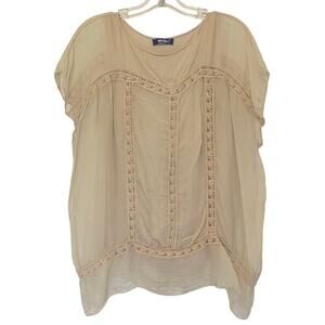 GIULIA Women's Bohemian Silk Flowy Blouse Size Small